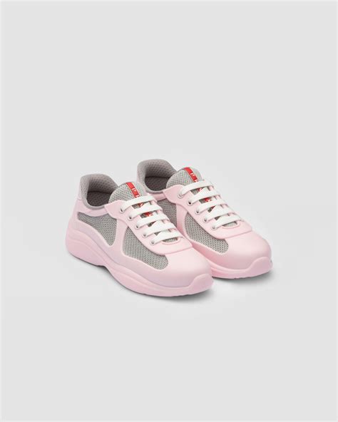 prada white pink sneakers|prada high top sneakers.